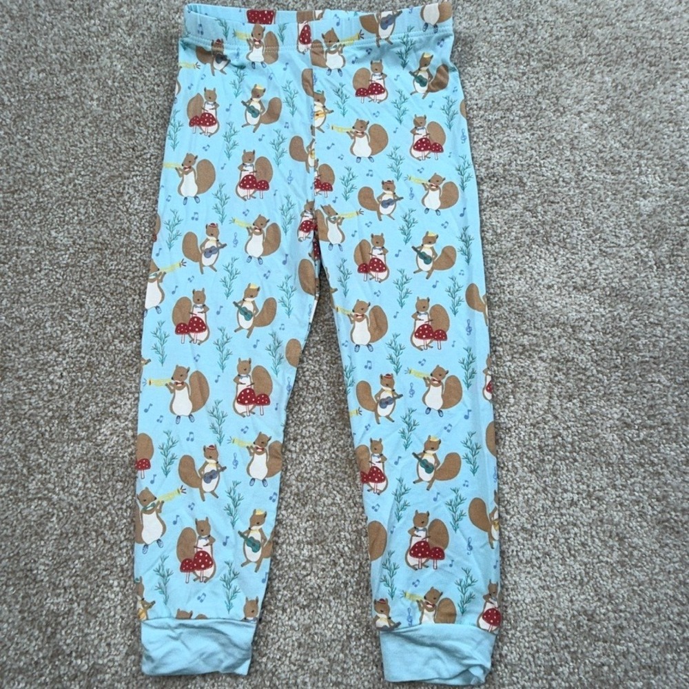 Magnetic Me Toddler 2T Musical Squirrel Mushroom Pajama Pants Light Blue Modal